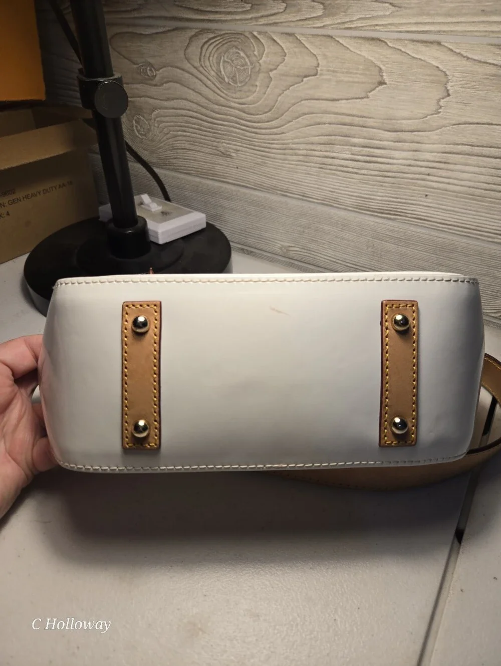 Dooney & Bourke White Patent Leather Small Hobo Bag